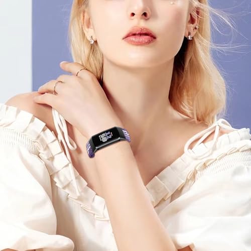 Braided Silicone Band for Fitbit Charge 6/5 - A-Black