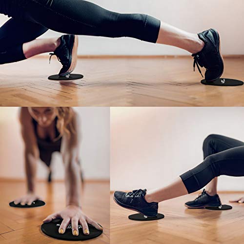Dual-Sided Exercise Sliding Discs with Resistance Bands - Core Sliders for Home Workouts