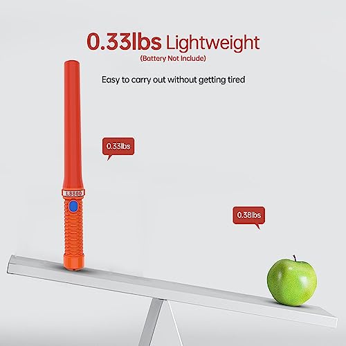 16 inch LED Traffic Control Batons, Signal Traffic Wand with 2pc C Dry-Cell Batteries(Not Include), Safety Air Marshaling Wand for Parking, Airport and Road Traffic Contol, Orange 2PCS