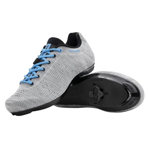 Women's SPD Cycling Shoes - Grey/Blue 7.5 - Perfect for Spin Classes