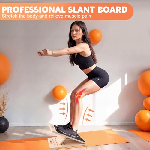 Adjustable Wooden Slant Board for Calf Stretching - 1PC