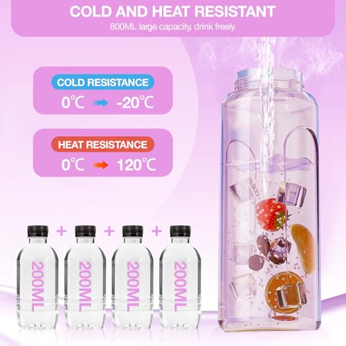 YuvQng 27 oz Sports Water Bottle with Dual-Lid Pink, Leakproof BPA Free