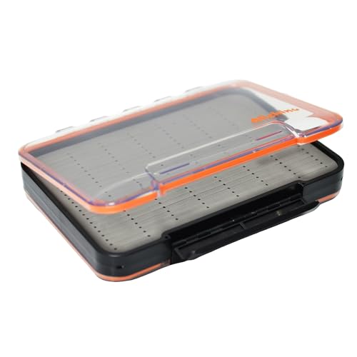 ALICHINO Large Waterproof Fly Box for Fly Files Ice Jig Storage 9x6.5x1.9 Inch Grey Foam Insert