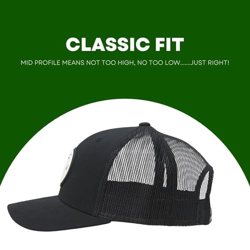LINDO Black Palm Tree 2.0 Trucker Hat for Men & Women, Adjustable Mesh Cap