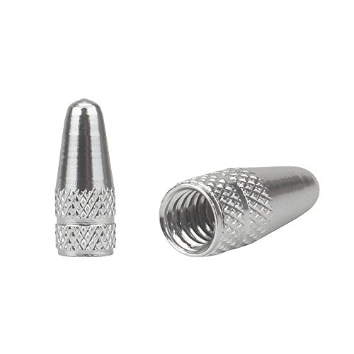 Aluminum Presta Bicycle Tire Valve Caps - 6pcs Set, Silver