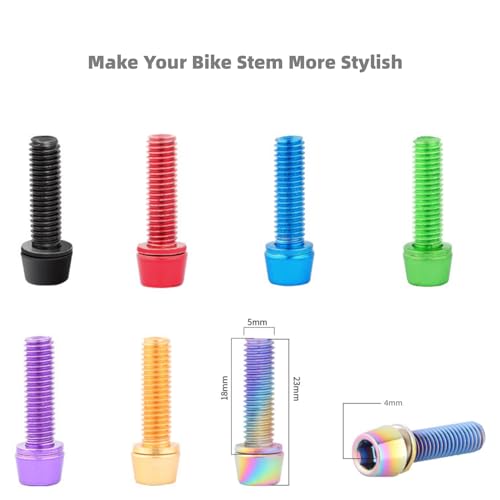Purple Bike Stem Bolts - 6PCS M5x18mm Stainless Steel Set