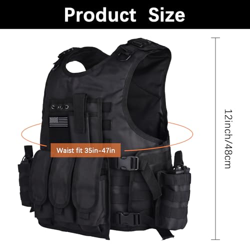 Adjustable Tactical Airsoft Vest with Removable Pouches
