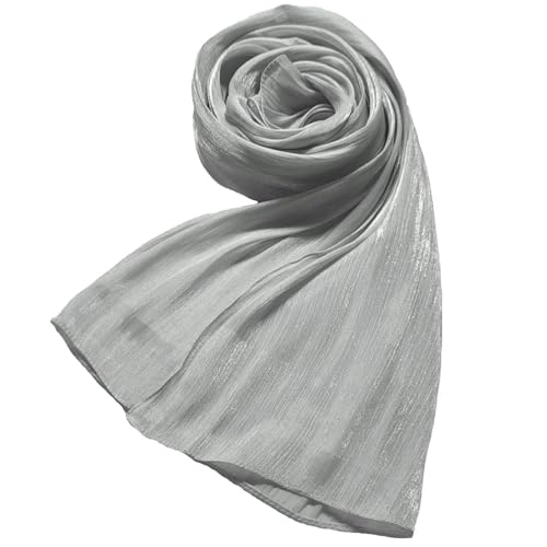 Lightweight Shimmer Hijab Scarf - Grey 8#