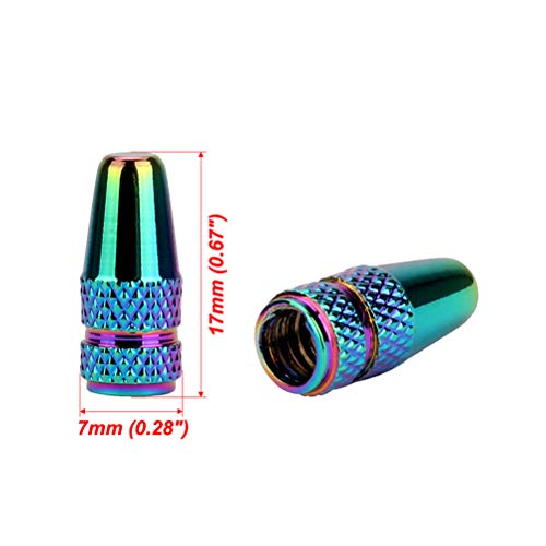 Colorful Presta Bicycle Valve Caps - 6pcs Aluminum Dust Covers
