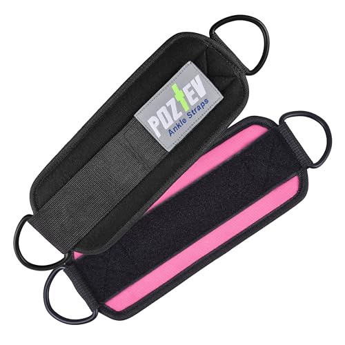 Adjustable Padded Ankle Straps for Cable Machine - Pink