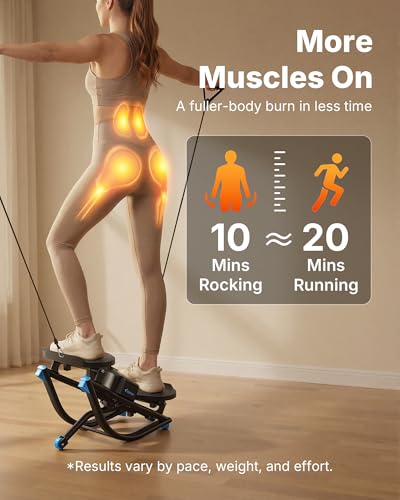 3D Motion Stair Stepper with Resistance Bands for Full Body Workout