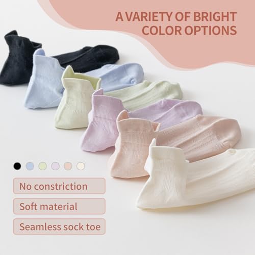 Mottee&Zconia Women's Ankle Socks 6-Pack - Cute Cotton Mesh Athletic Low Cut Socks
