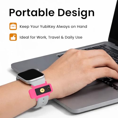 Watchband Holder for YubiKey 5 NFC & YubiKey 5C NFC - Hot Pink