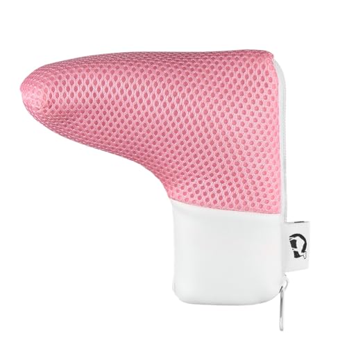 Golf Putter Head Cover with Zipper Closure - Pink