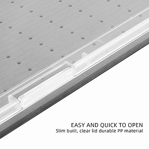 Clear Fly Fishing Box - Extra Large Capacity, 400 Slots, Tube Foam - 1 Pack Size A4