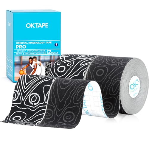 Kinesiology Tape PRO Uncut - 2 Rolls, Black+Black & Black+White