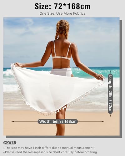Beach Sarong Cover Up for Women - Black One Size with Tassels