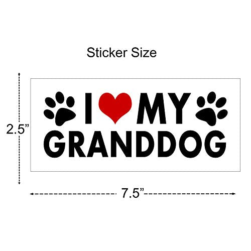 I Love My Granddog Sticker - Durable Waterproof Dog Lover Decal