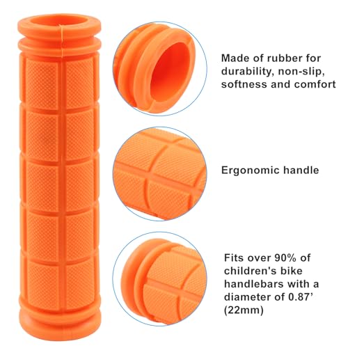 Non-Slip Rubber Bike Handlebar Grips - 4Pcs Orange