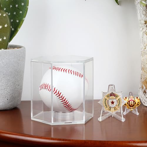 Baseball Display Case - UV Protected Acrylic Hexagon 1 Pack