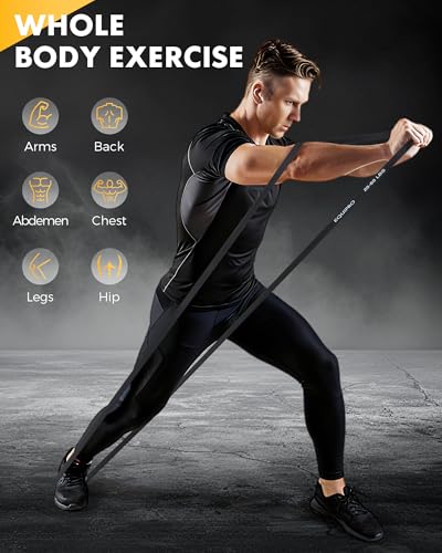 Equipro Resistance Bands Set with Handles, Door Anchor & Sleeve – 5 Bands for Home Workout