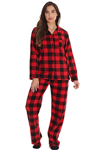 Buffalo Plaid Microfleece Family Pajamas Set with Socks - Medium Dog