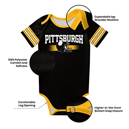 Custom Personalized Baby Clothes with Name and Number - Pittsburgh