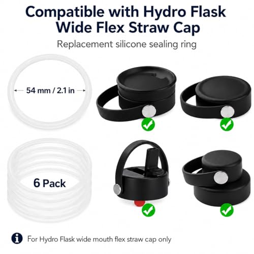 Hydro Flask Wide Mouth Gasket Replacement - 6 Pack