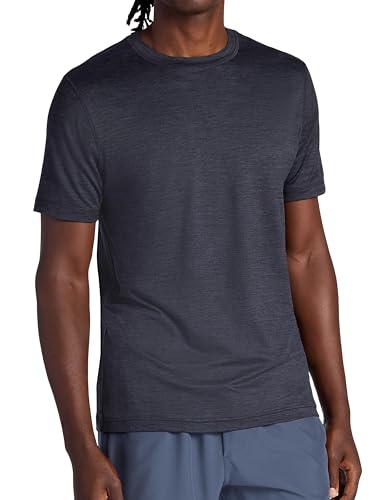 Gaiam Men's Crewneck Top Medium Black Heather - Basic Stretch Midweight Tee