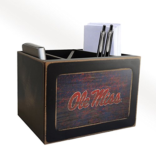 Ole Miss Rebels Distressed Team Logo Desktop Organizer