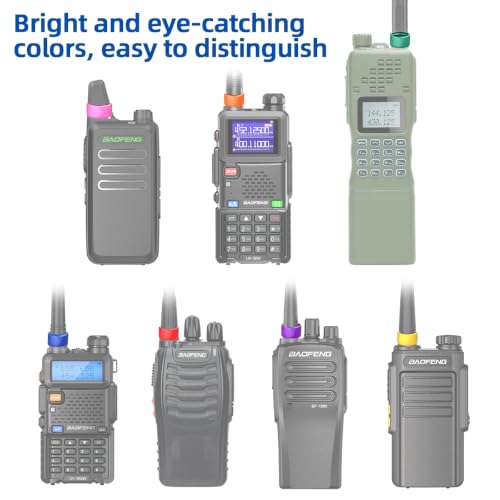 Two-Way Radio Antenna Color Bands - 7 Pack for Walkie Talkies