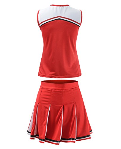 OurLore Red Medium High School Musical Cheerleader Uniform Top & Skirt Set