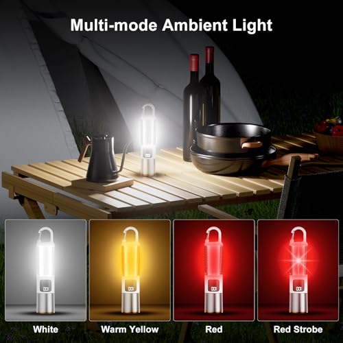 SKYFIRE LED Rechargeable Flashlight with Ambient Lamp,2000lm Super Bright Flashlight with Hook,7 Modes,3 Colors,Zoomable Flashlights High Lumens for Camping Essentials,Outdoor,Home Emergency&Gifts