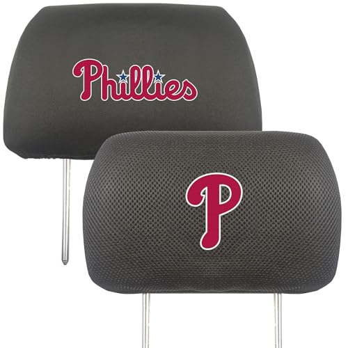 Philadelphia Phillies Headrest Covers - Black Pair