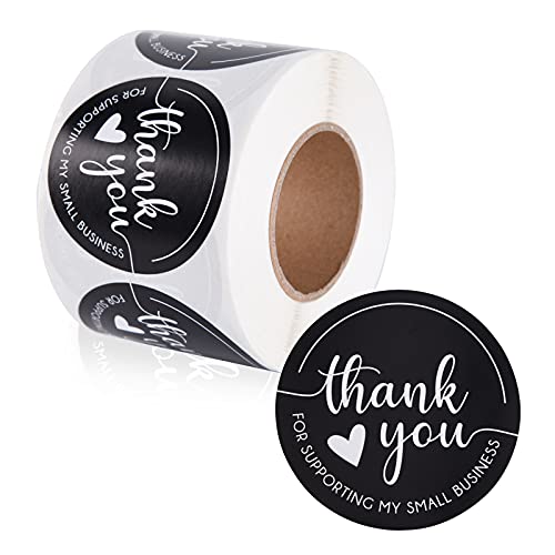 Thank You Stickers - 2" Round Roll of 500 for Small Business