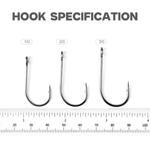 Assorted 50PCS Trailer Fishing Hooks Pack 1/0-3/0 with Beads for Lures - Short Strike Tackle