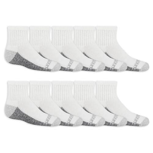 Boys' Dual Defense Ankle Socks - 10 Pack - White - Small