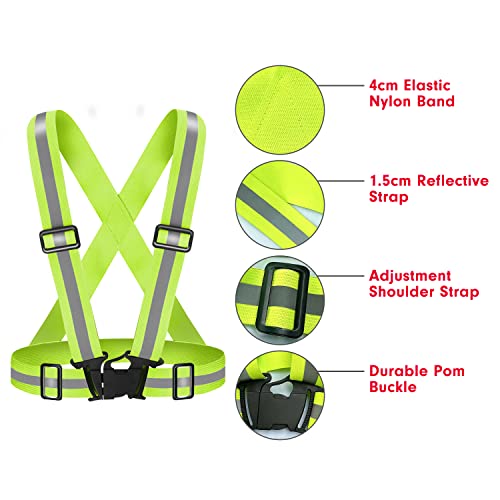 Adjustable High Visibility Reflective Vest for Running & Cycling