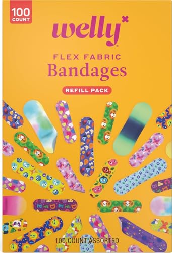 Flexible Fabric Bandages Value Pack - 100 Count, Assorted Shapes