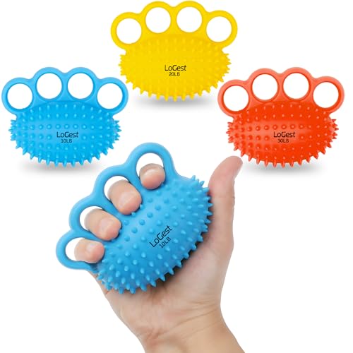 Silicon Hand & Finger Strengthener Exercisers 3-Level Set for Therapy & Grip Training