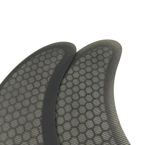 UP SURF Fiberglass Honeycomb Keel Twin Fin Set Black & White for Surfboards