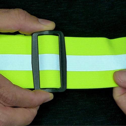 Reflective Elastic Belt for Running, Cycling & Walking - Lime Green
