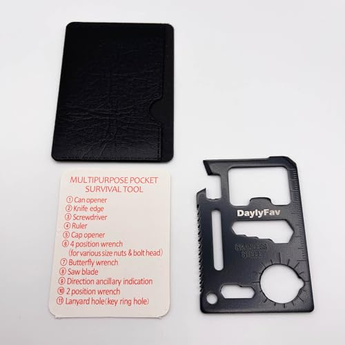 11-in-1 Stainless Steel Credit Card Multitool - Compact Everyday Carry Tool