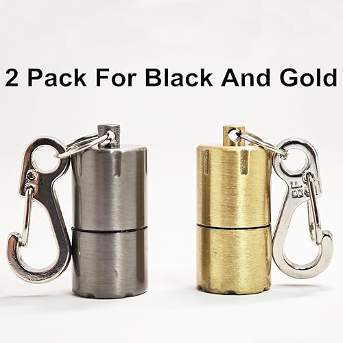 Mini Waterproof Keychain Lighters - Black & Gold (2-Pack)