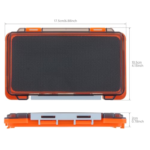 Fishing Tackle Box with Slit Foam Insert - 6.8"x3.8"x0.8" - Orange