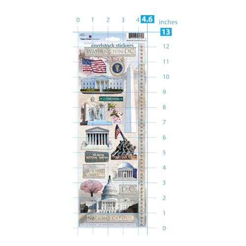 Washington DC Monuments Cardstock Sticker Sheet - 1 Sheet
