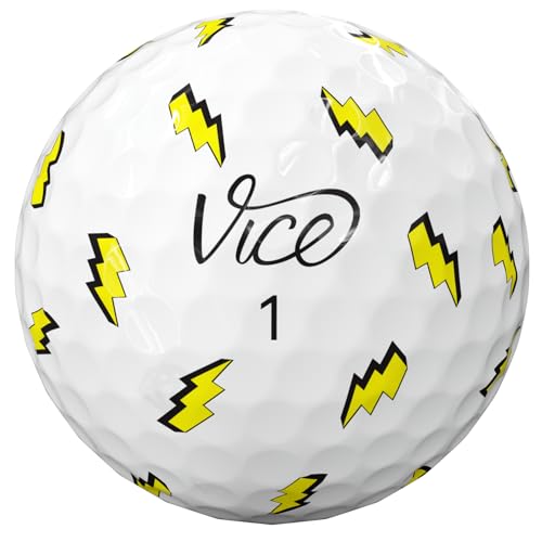 Vice Tour Limited Edition Golf Balls - Zap Design, 3-Piece Performance