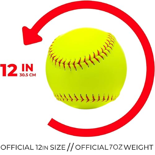 Fastpitch Softballs - Official Size & Weight Training Ball, 12-Inch, 1 Pack