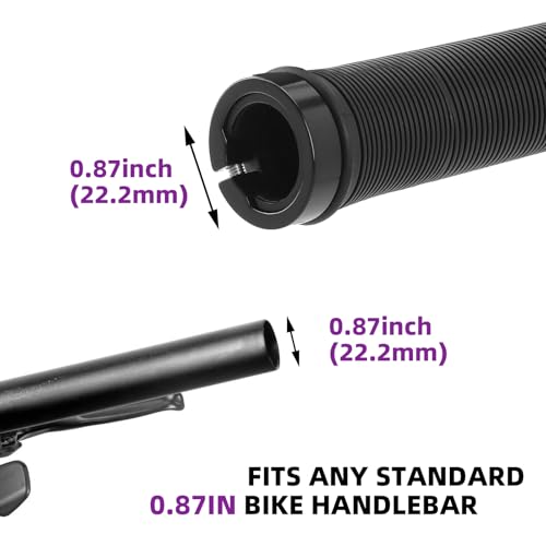 Shock-Absorbing MTB Bike Handlebar Grips - Lock-on TPE Rubber - Black