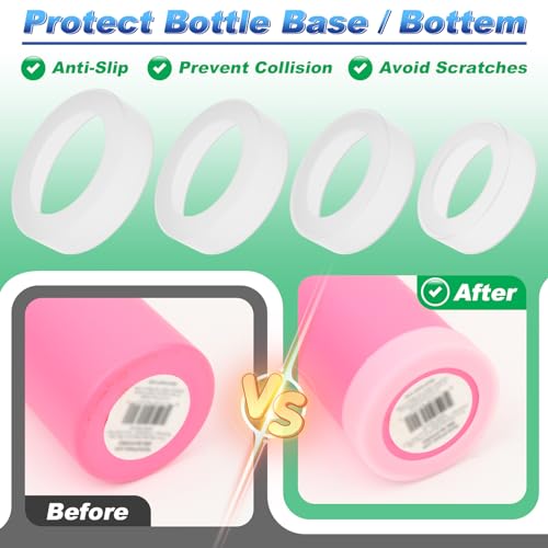 Silicone Water Bottle Bottom Sleeve - Anti-Slip Protective Boot, White